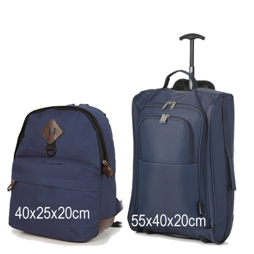 Priority Backpack Set 55x40x20 & 40x25x20cm Navy